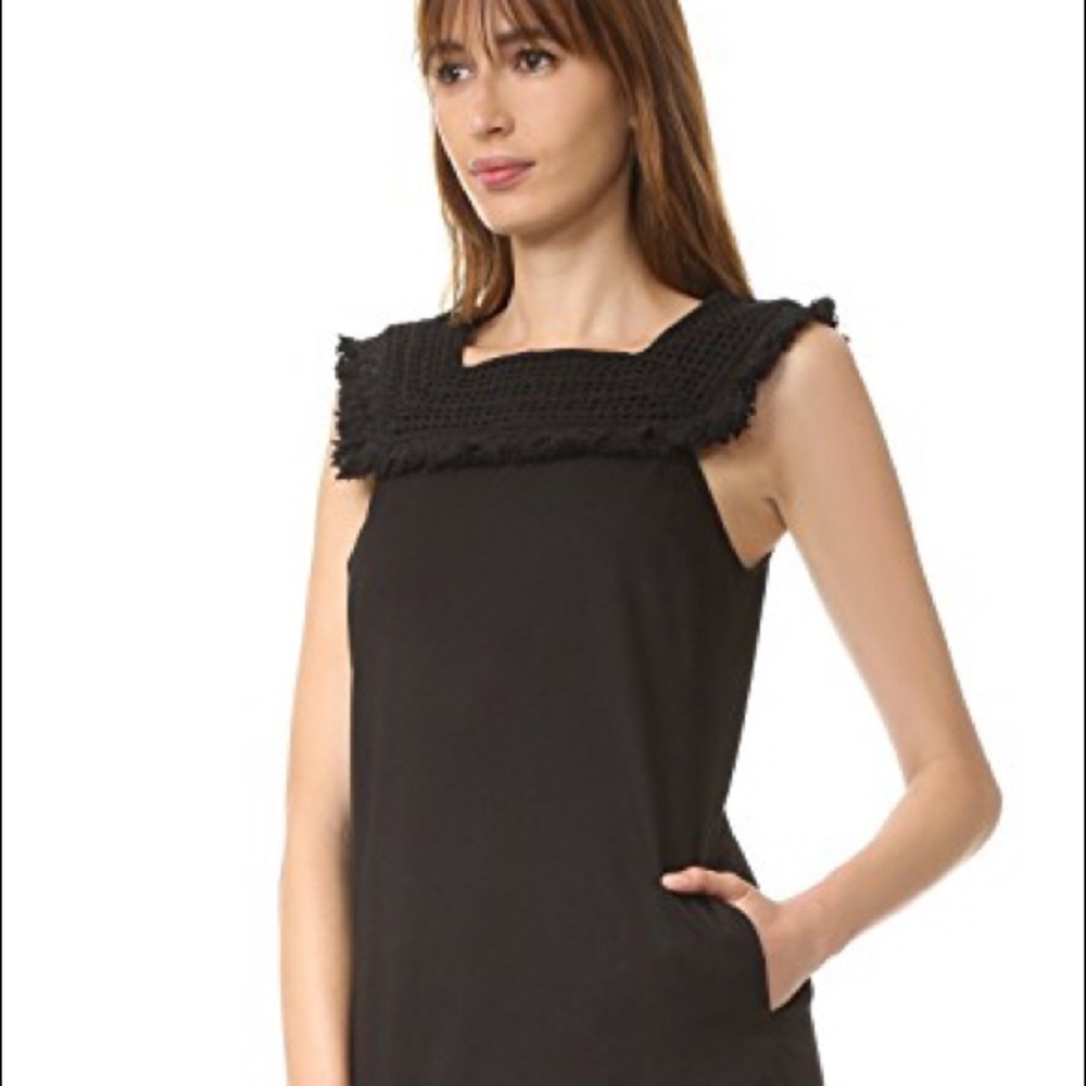 MADEWELL SUNDREAM FRINGE TRUE BLACK SHIFT DRESS -6